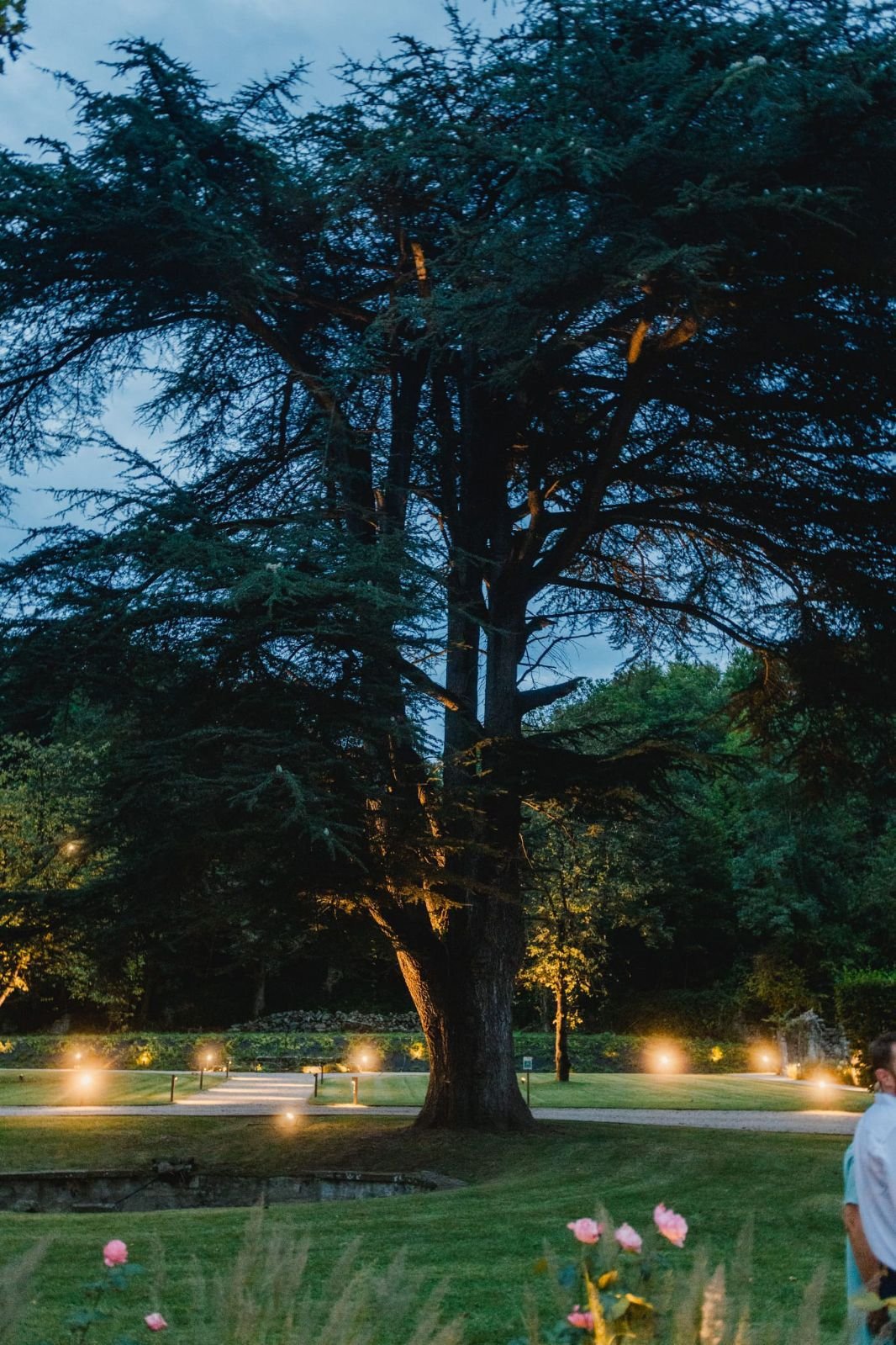 Jardins du Château de Chanxhe illuminés de nuit